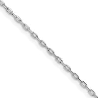 Sterling Silver Rhodium-plated 1mm Diamond-cut Long Link Cable Chain w/2in