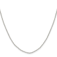 Sterling Silver Rhodium-plated 1.65mm Diamond-cut Long Link Cable Chain