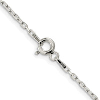 Sterling Silver Rhodium-plated 1.65mm Diamond-cut Long Link Cable Chain