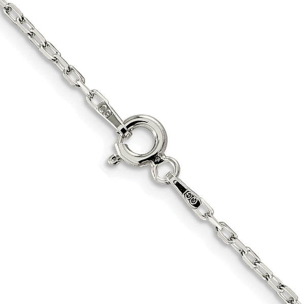 Sterling Silver Rhodium-plated 1.65mm Diamond-cut Long Link Cable Chain
