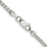 Sterling Silver Rhodium-plated 2.55mm D/C Square Franco Chain