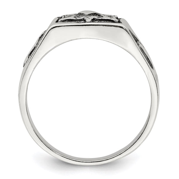 Sterling Silver Antiqued Masonic Ring