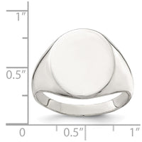 Sterling Silver 17x13mm Closed Back Signet Ring