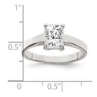 Sterling Silver Solitaire Emerald CZ Ring