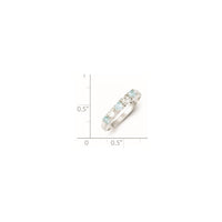 Sterling Silver Light Blue & White CZ Ring