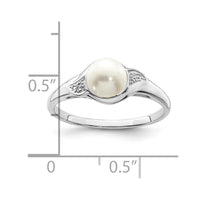 Sterling Silver Rhodium Plated Diamond and FW Cultured Pearl Ring