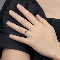 Sterling Silver Rhodium Smoky Quartz Diam. Ring