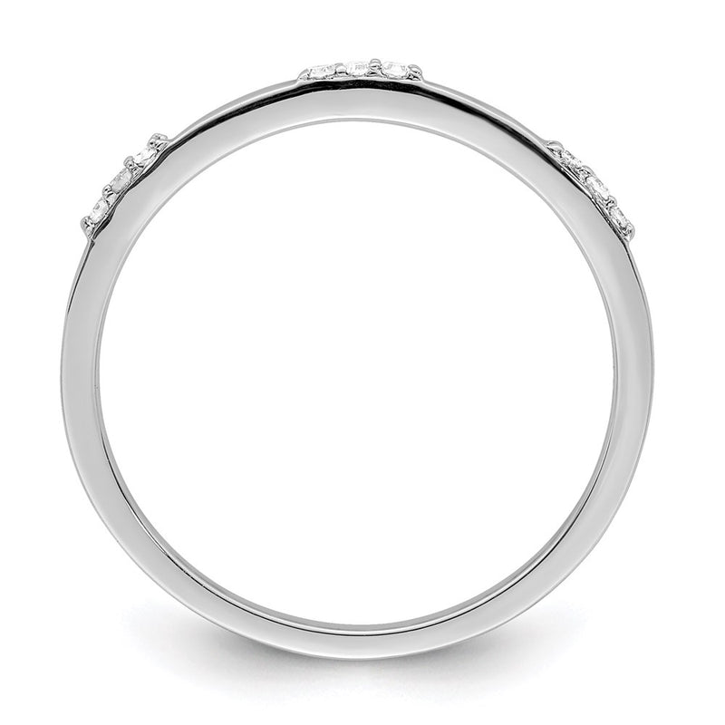 Sterling Silver Rhodium Plated Diamond Ring