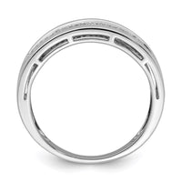 Sterling Silver Rhodium Plated Diamond Ladies Band