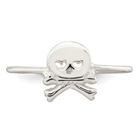 Sterling Silver Polished Skull & Crossbones Ring
