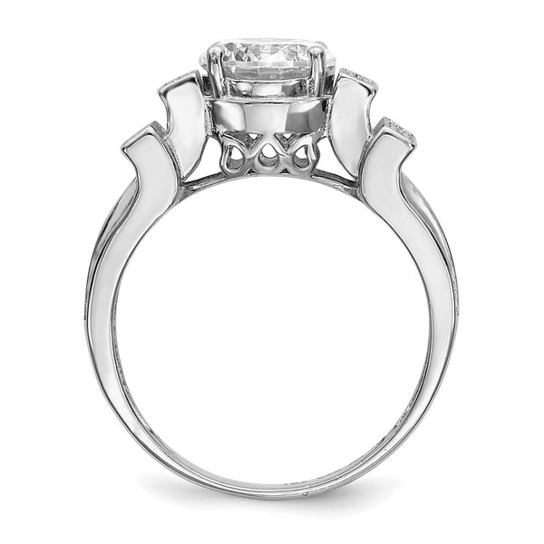 Sterling Silver Rhodium-plated CZ Tiered PavÃ© Ring