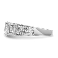 Sterling Silver Rhodium-plated CZ Tiered PavÃ© Ring