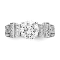 Sterling Silver Rhodium-plated CZ Tiered PavÃ© Ring