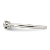 Sterling Silver Rhodium-plated Polished Garnet and White Topaz Ring