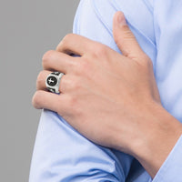 Sterling Silver Black Agate Ring