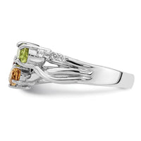 Sterling Silver RH-plated 1.08tw. PE/CI/GA/WT Ring