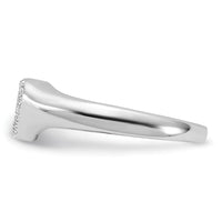 Sterling Silver Rhodium-plated Micro Pave CZ Heart Ring