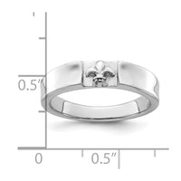 Sterling Silver Rhodium-plated Fleur-de-Lis Band Ring