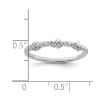 Sterling Silver Rhodium-plated Clear CZ Knot Ring