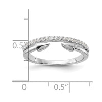Sterling Silver Rhodium-plated CZ with Open Arrow Band