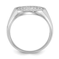 Sterling Silver Rhodium-plated Polished CZ Fashion Men's Ring