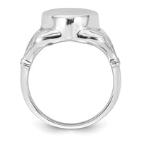 Sterling Silver RH-plated Polished Claddagh Heart Ash Holder Ring