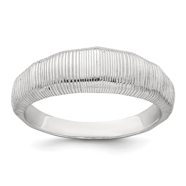 Sterling Silver Polished and Textured Ring