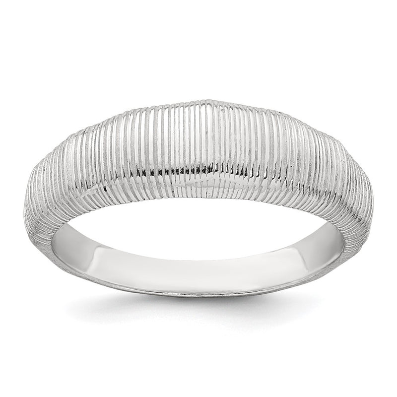 Sterling Silver Polished and Textured Ring