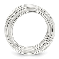 Sterling Silver Polished Multi Band Flexible Ring