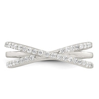 Sterling Silver Polished Fancy CZ Ring