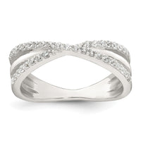 Sterling Silver Polished Fancy CZ Ring