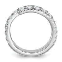 Sterling Silver Rhodium-plated Polished CZ Wrapped Band Ring