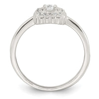 Sterling Silver Polished Halo CZ Ring