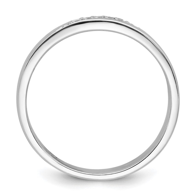 Sterling Silver Rhodium-plated Polished CZ Men's Ring
