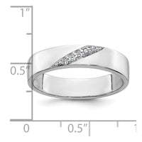 Sterling Silver Rhodium-plated Polished CZ Men's Ring