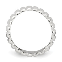 Sterling Silver Polished 8.5mm Ridge Pattern Ring