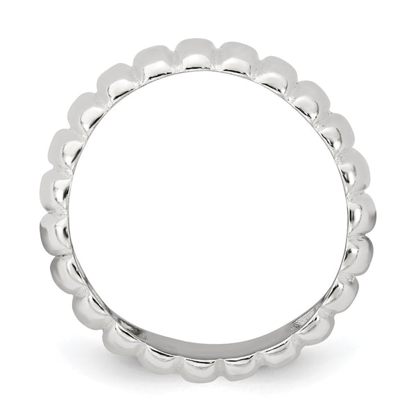 Sterling Silver Polished 8.5mm Ridge Pattern Ring