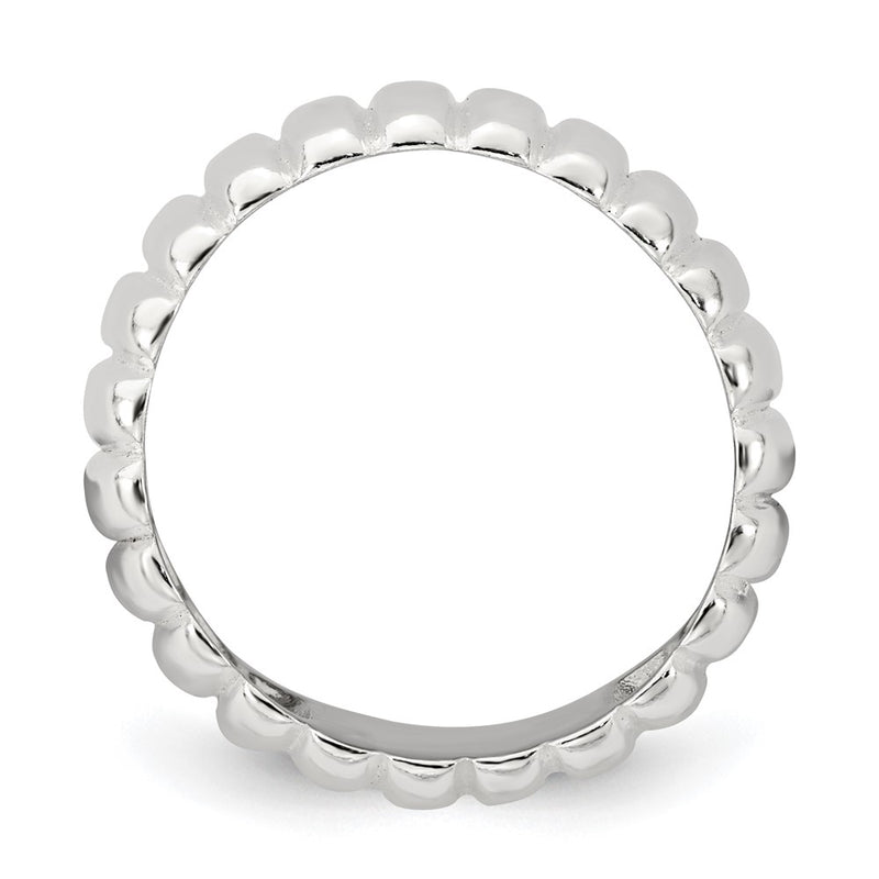 Sterling Silver Polished 8.5mm Ridge Pattern Ring