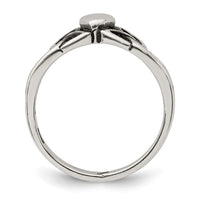 Sterling Silver Antiqued Claddagh Ring