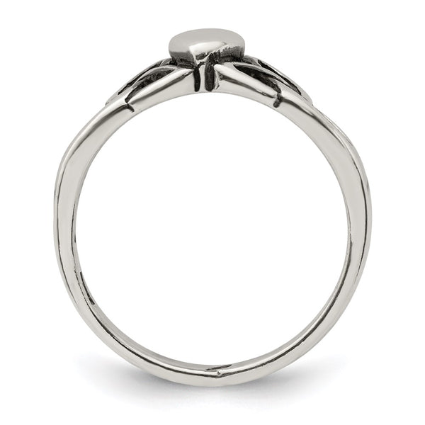 Sterling Silver Antiqued Claddagh Ring