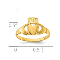 Sterling Silver Gold-tone Polished Claddagh Ring