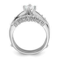 Sterling Silver Rhodium-plated CZ Ring Set