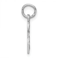 Sterling Silver Rhodium-plated Diamond-cut #2 Charm