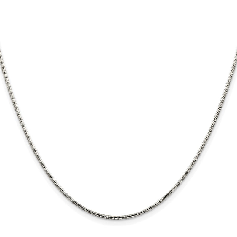 Sterling Silver Rhodium-plated 1.25mm Snake Chain