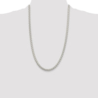 Sterling Silver Rhodium-plated 5mm Round Spiga Chain