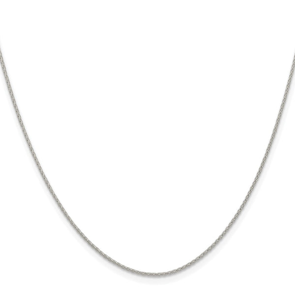 Sterling Silver Rhodium-plated .95mm Diamond-cut Round Spiga Chain
