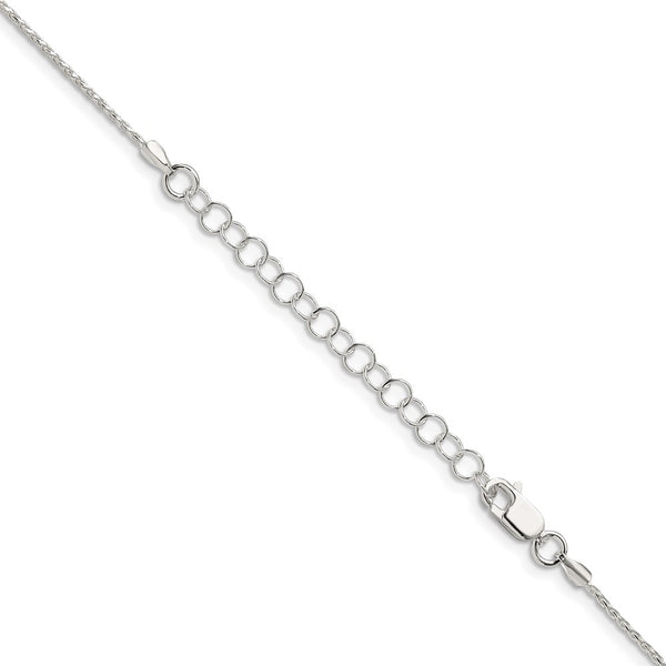 Sterling Silver 1.25mm Diamond-cut Round Spiga Chain w/2in ext.