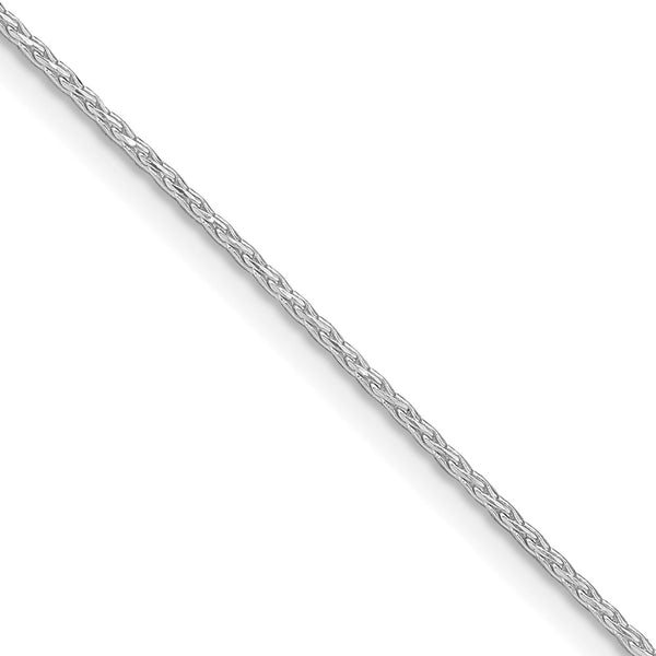 Sterling Silver Rhodium-plated 1.25mm Diamond-cut Round Spiga Chain