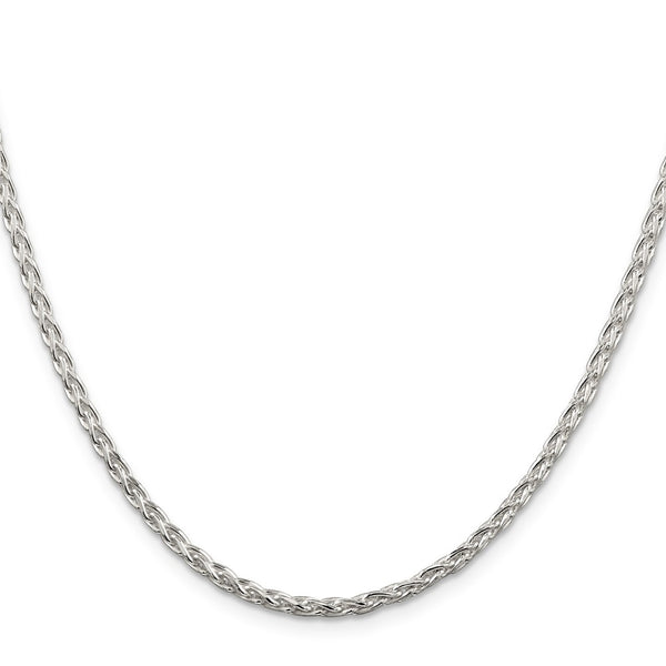 Sterling Silver 2.85mm Diamond-cut Round Spiga Chain
