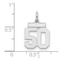 Sterling Silver/Rhodium-plated Polished Number 50 Charm